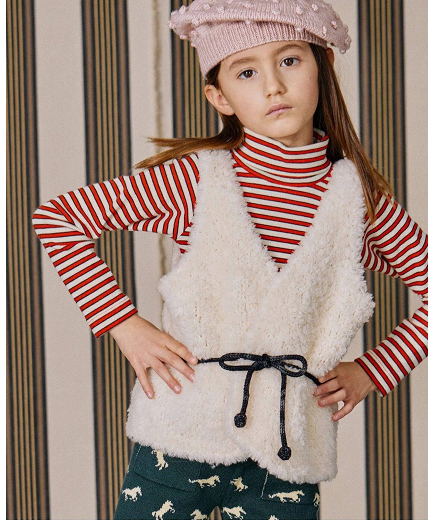 Misha&Puff/ミーシャアンドパフ】メリノウール ファーベスト kids ｜T  