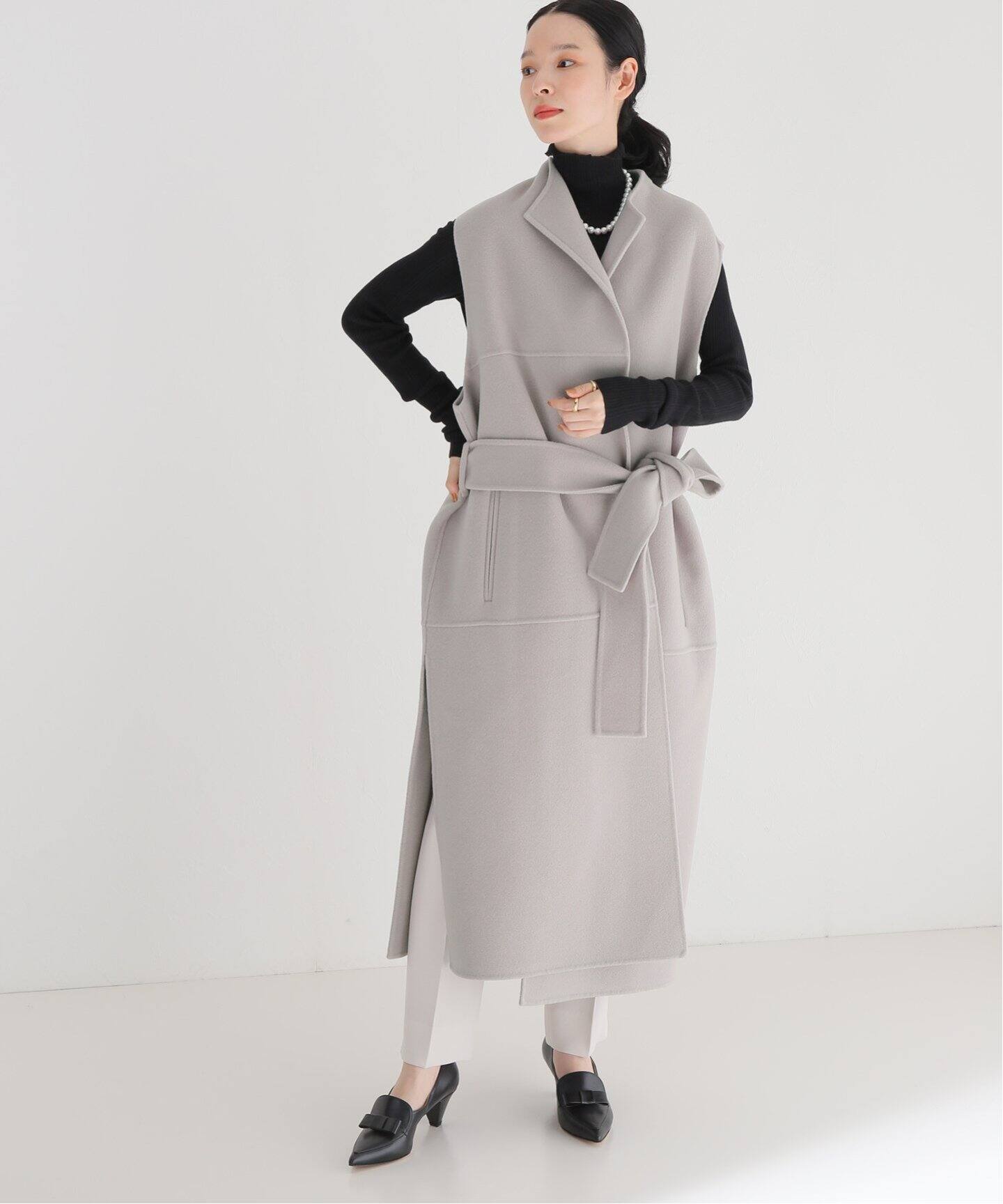 HAVEL studio/ハーヴェル スタジオ】カシミアブレンド リバー ベスト  