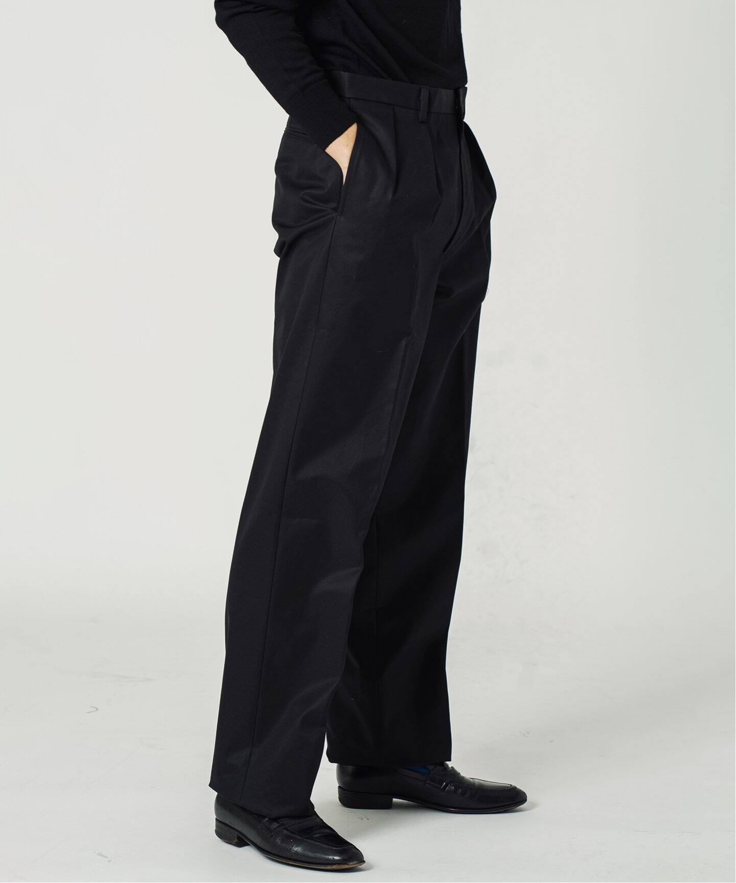 LE / エルイー】TWO TUCK Cotton Pants（スラックス）｜L