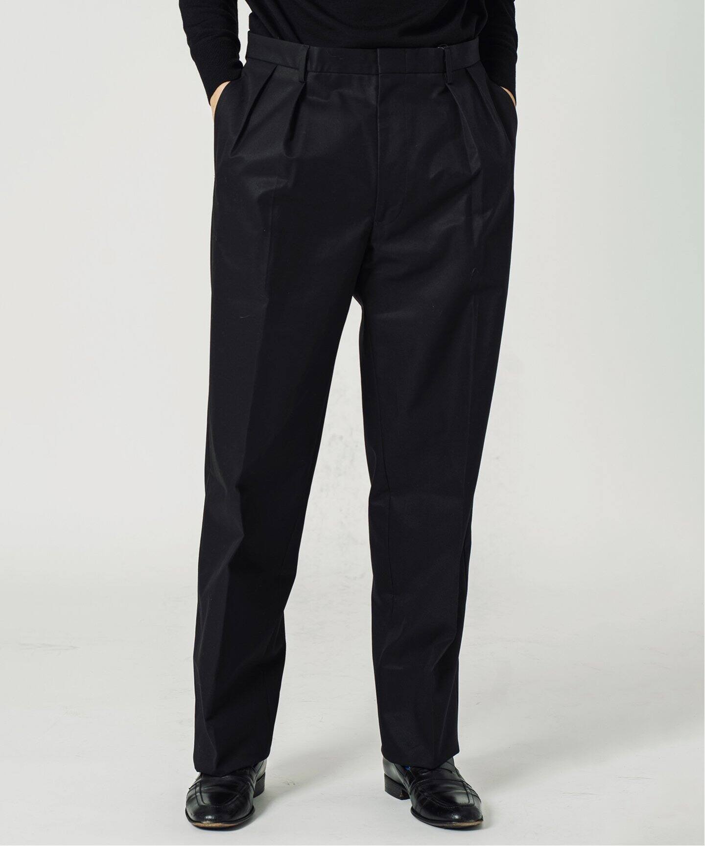 LE / エルイー】TWO TUCK Cotton Pants（スラックス）｜L