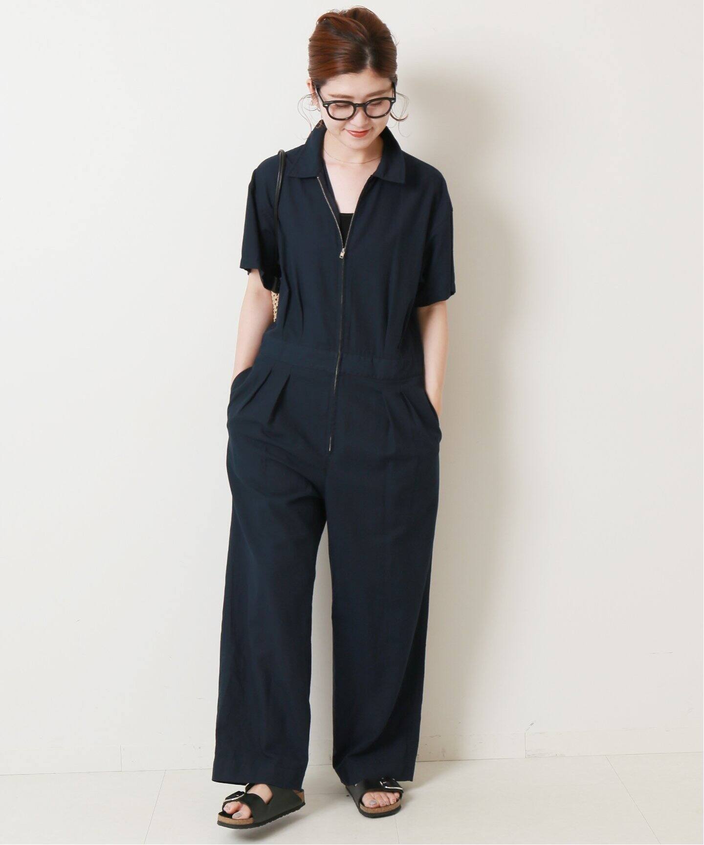 mamami サロペット ジャンプスーツ オールインワン 熱っぽく XL 120cm 黒 