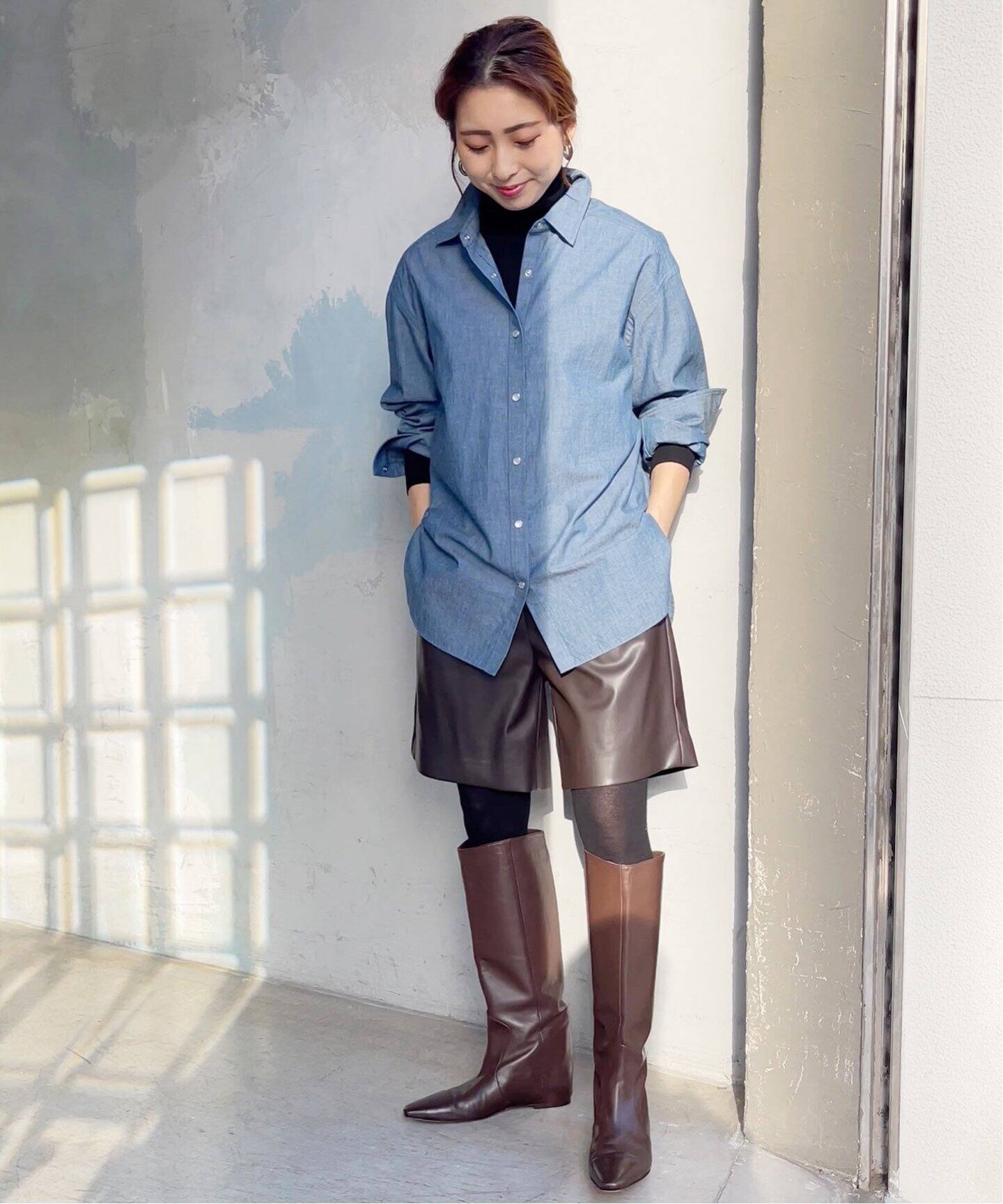 フェイクレザーショートパンツ（ショート・ハーフパンツ）｜Spick and 