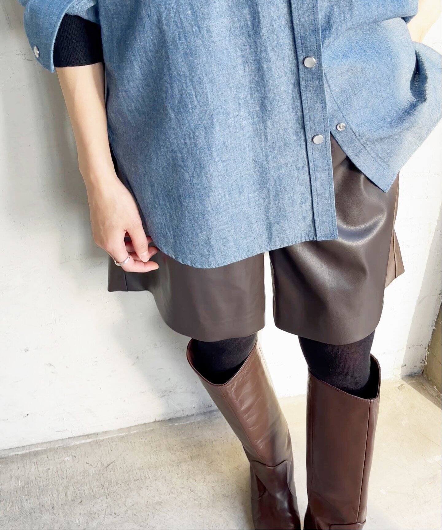 フェイクレザーショートパンツ（ショート・ハーフパンツ）｜Spick and 