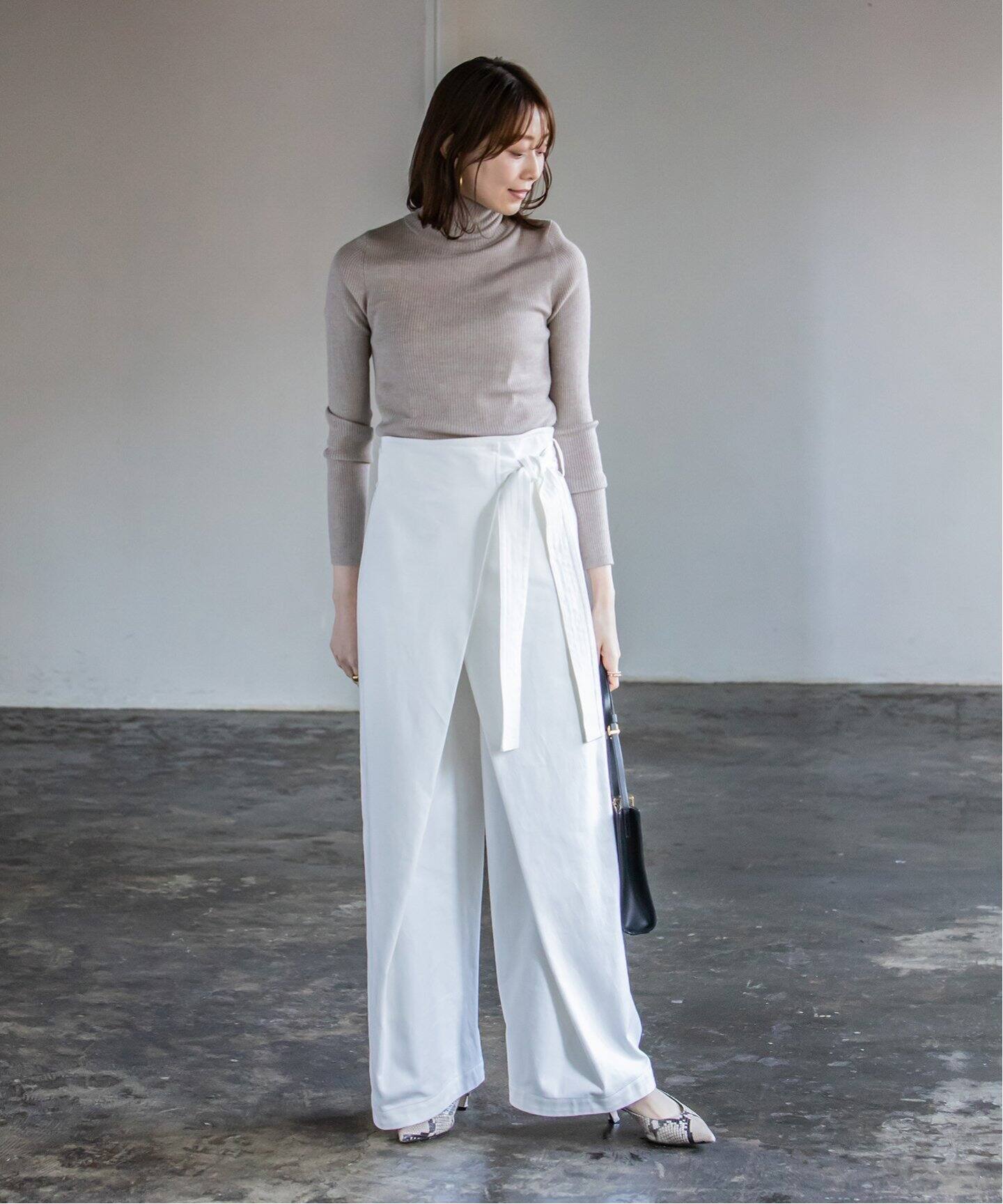クラシックツイルフロントラップワイドパンツ◇|NOBLE(ノーブル ...