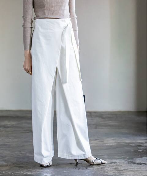 クラシックツイルフロントラップワイドパンツ Noble ノーブル 公式のファッション通販 Baycrew S Store