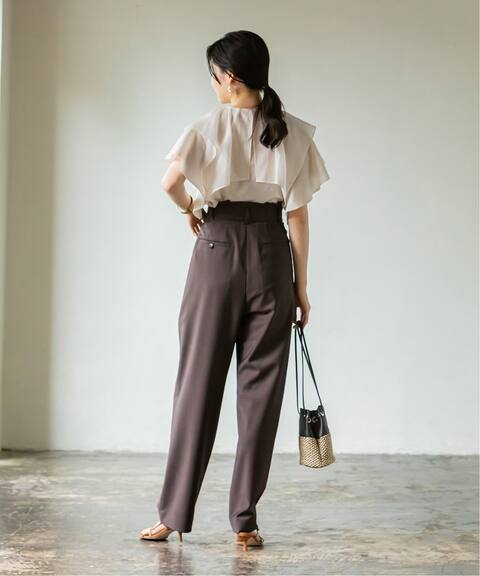 追加 ハイウエストカーブシルエットパンツ 2 Noble ノーブル 公式のファッション通販 Baycrew S Store