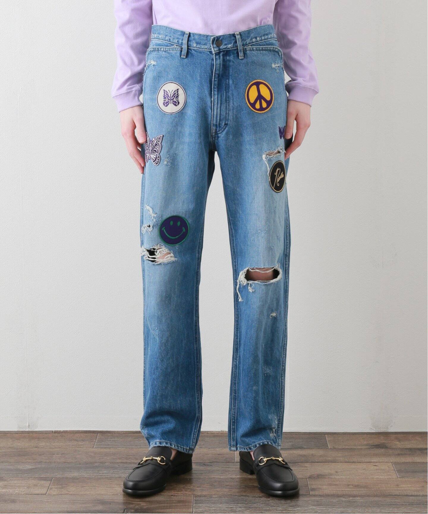 NEEDLES / ニードルズ】 13OZ C/L DENIM PATCHES STRAIGHT JEAN 