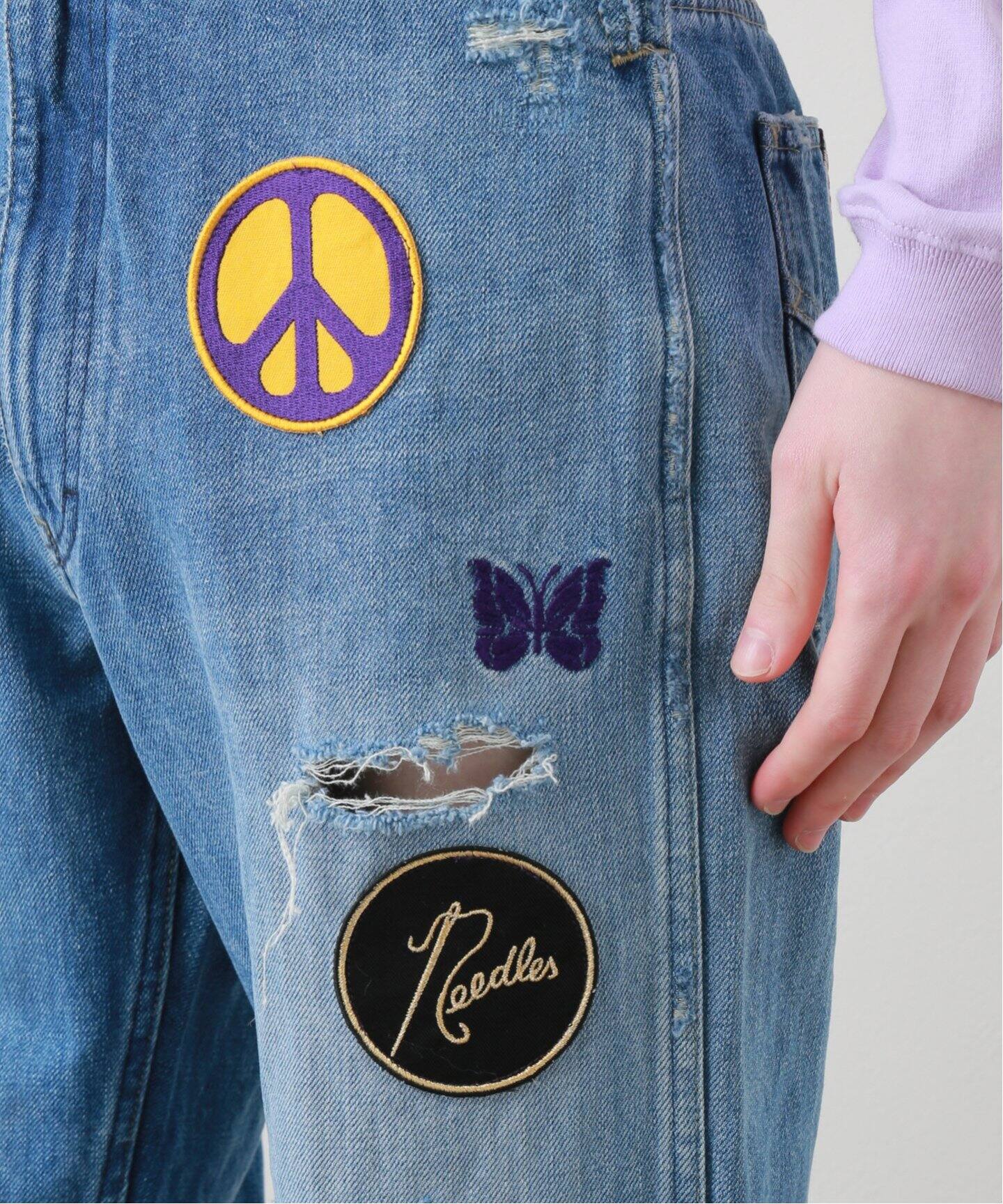 NEEDLES / ニードルズ】 13OZ C/L DENIM PATCHES STRAIGHT JEAN 