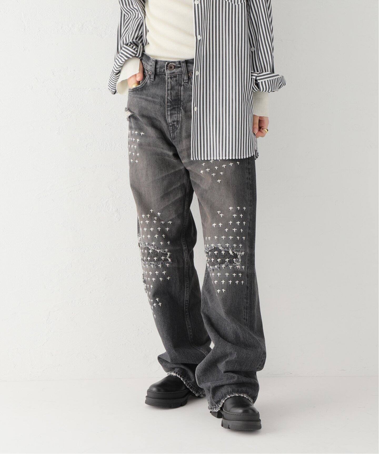 DAIRIKU / ダイリク】 StraightCross Embroidery Vintage（デニム 
