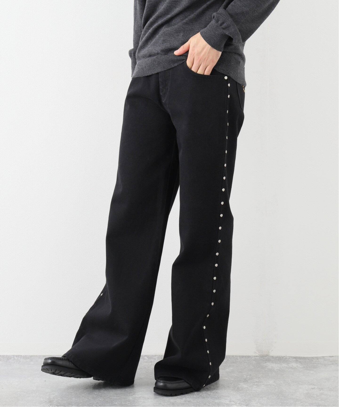 AFB BAGGY STUDS DENIM PANTS スタッズデニムBLK