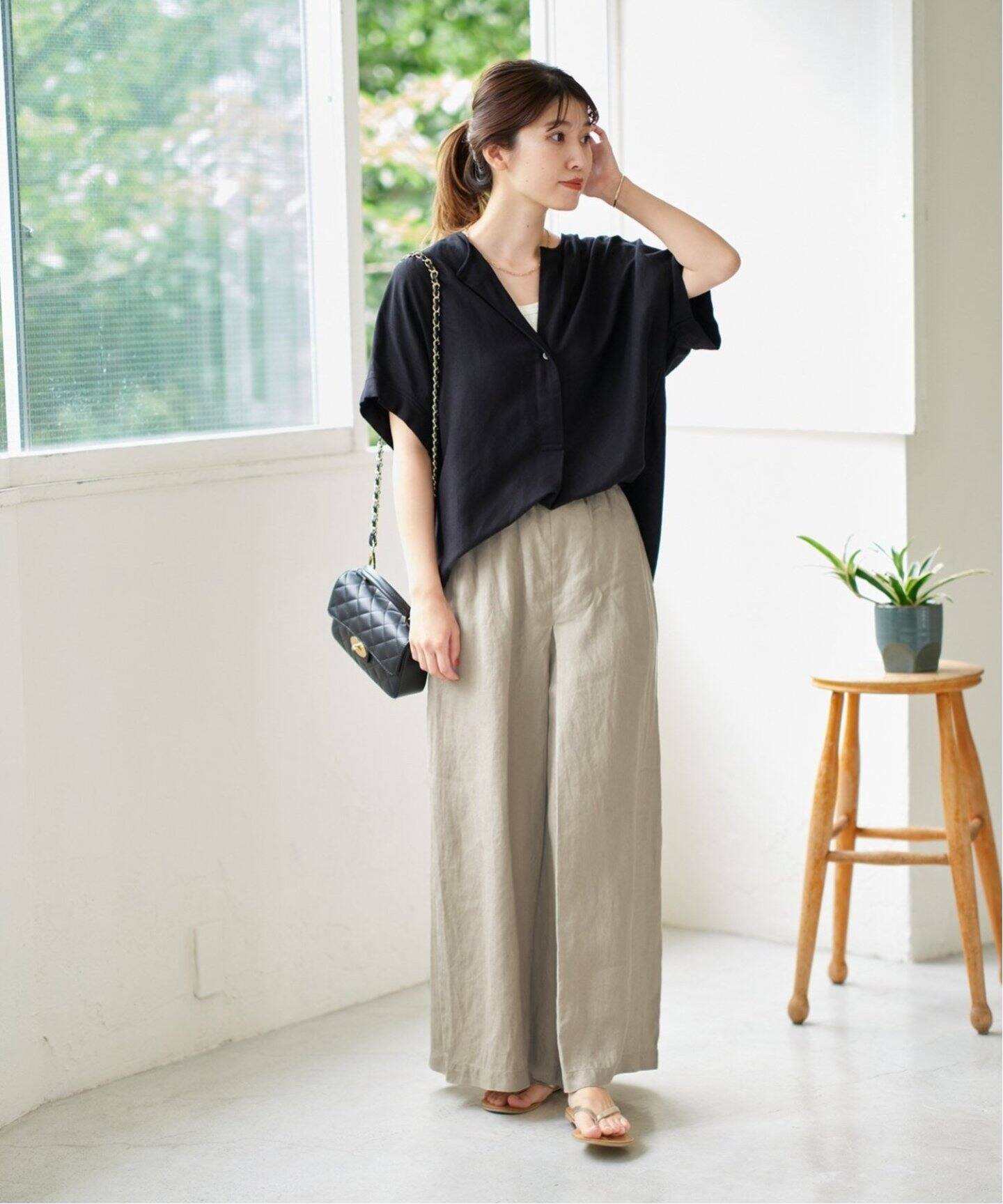 ジャーナルスタンダード リネンタックキュロット 34 