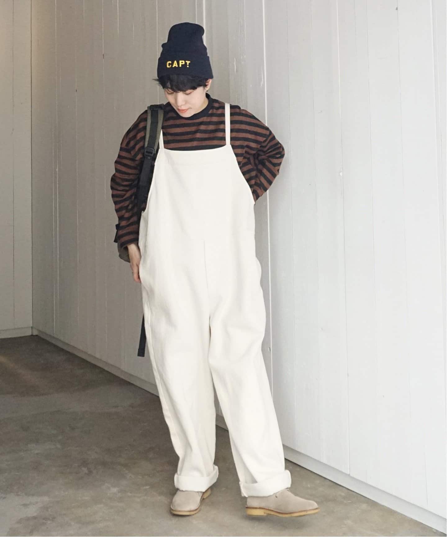 【js luxe】ルーズデニムワッシャーキャミサロペット js luxe】ルーズデニムワッシャーキャミサロペット