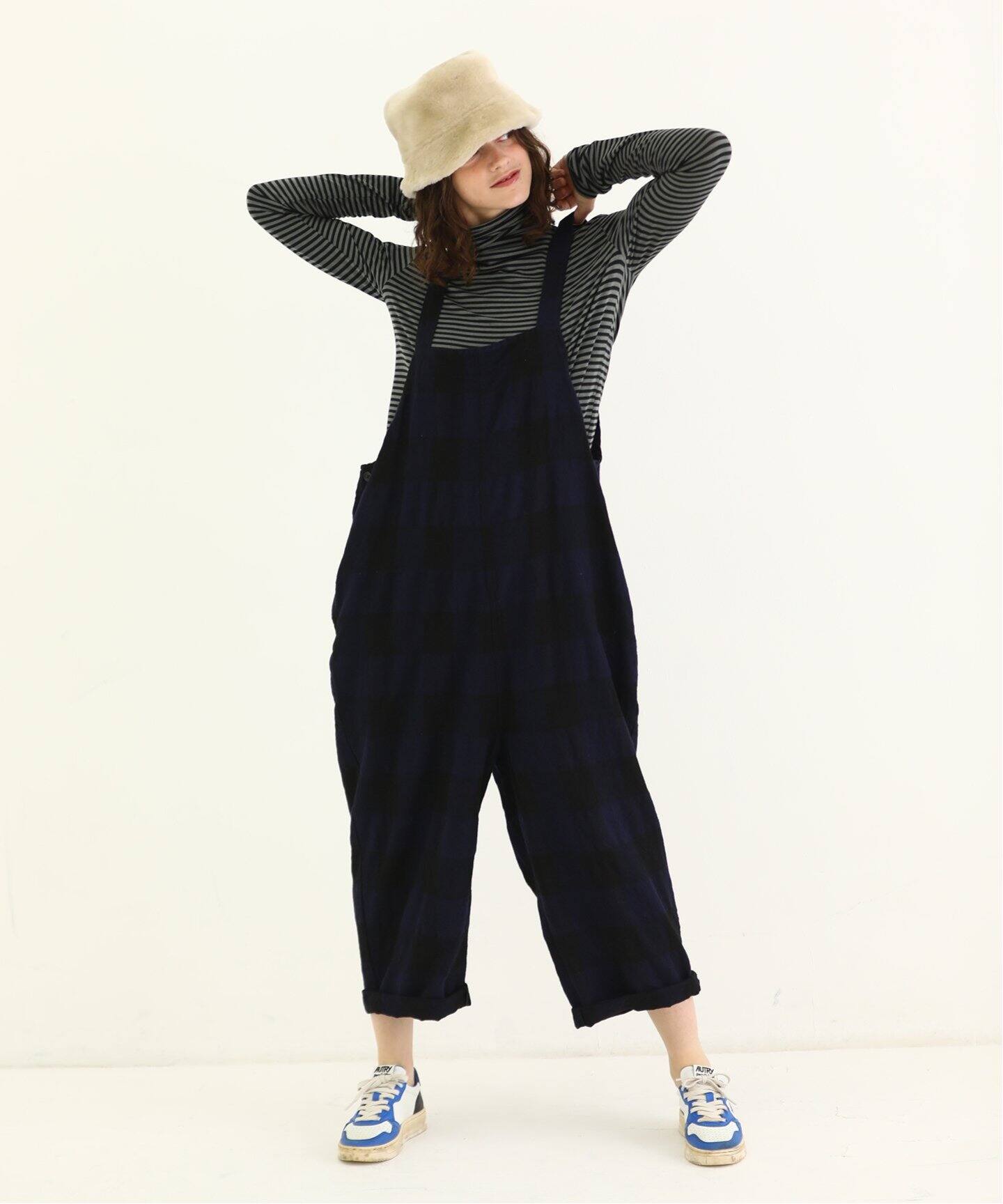 ブロックチェック フィッシャーオーバーオール（サロペット  