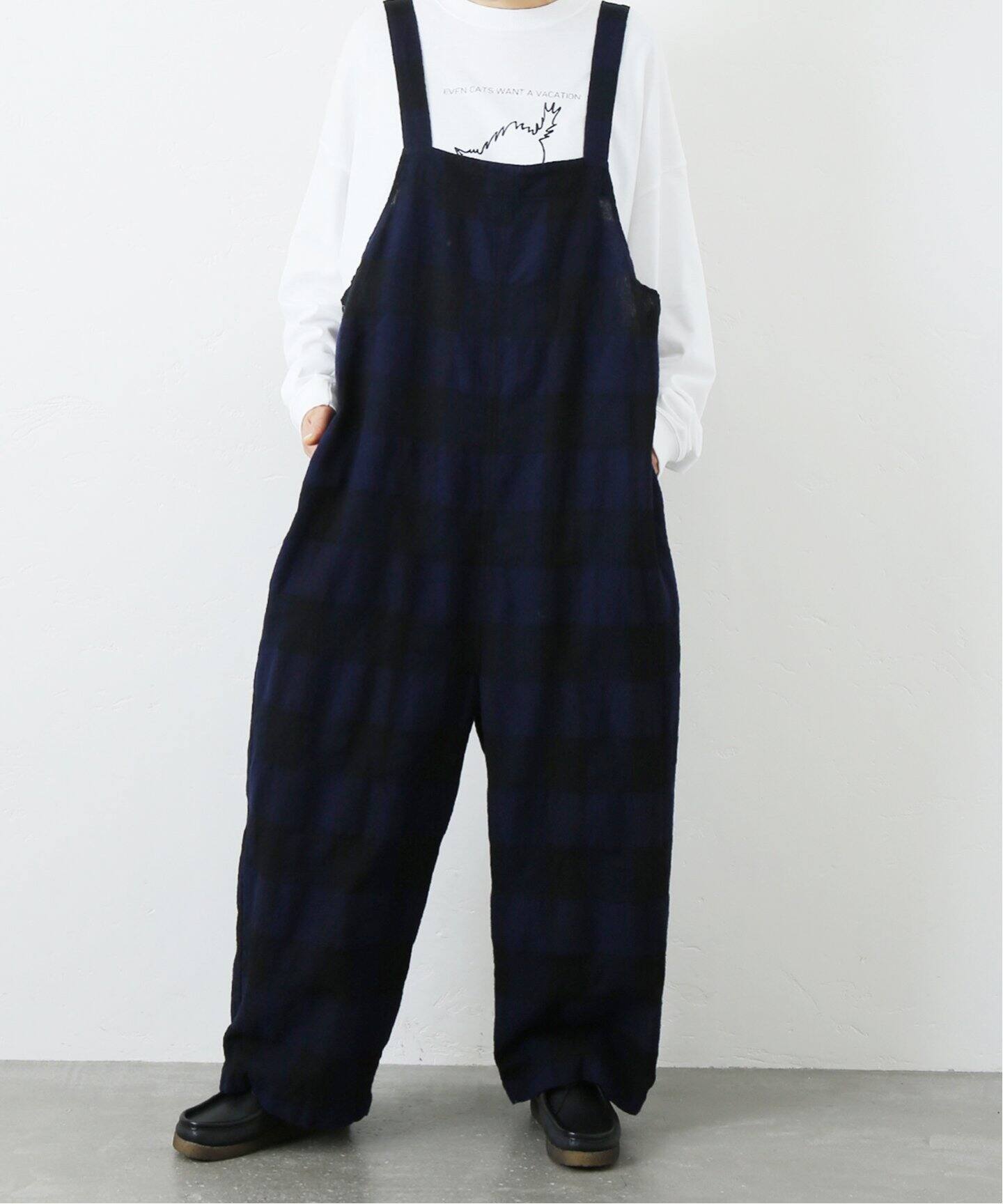 ブロックチェック フィッシャーオーバーオール（サロペット  