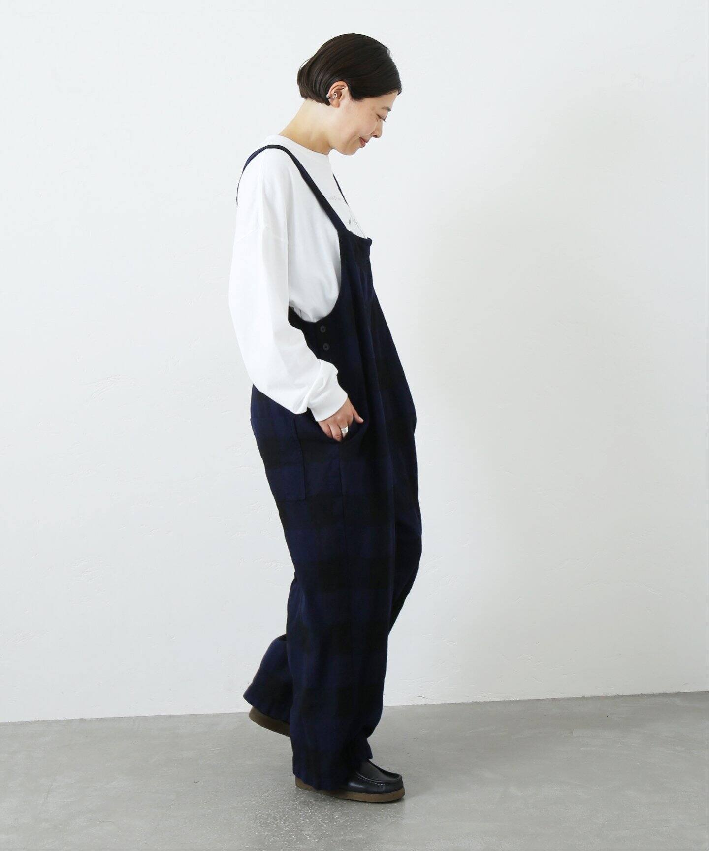 ブロックチェック フィッシャーオーバーオール（サロペット  