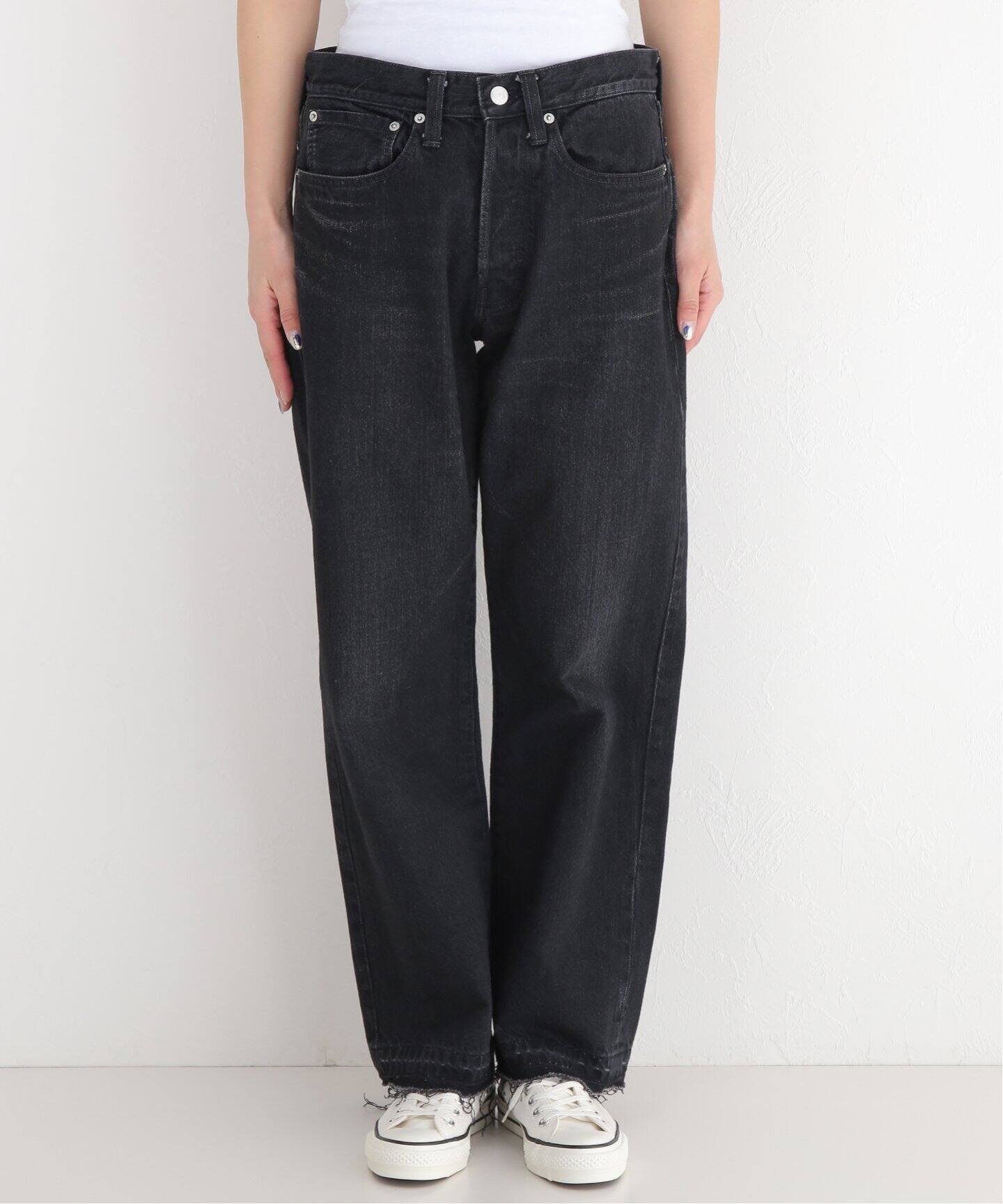 ES:S / エス】CINCH BACK BAGGY DENIM(BLACK)（デニムパンツ・ジーンズ 