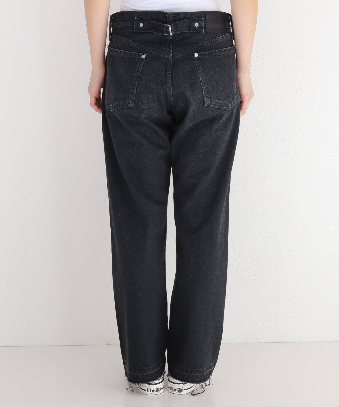 ES:S / エス】CINCH BACK BAGGY DENIM(BLACK)（デニムパンツ・ジーンズ 