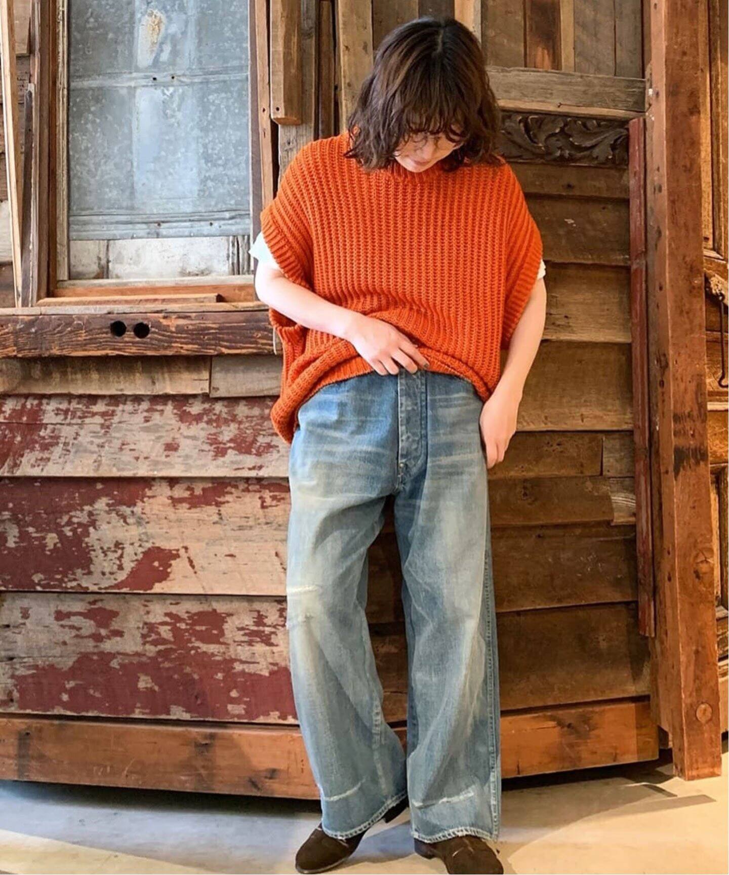 chimala/チマラ】WIDEDEEPRISE WAIST ADJASTABLE（デニムパンツ 