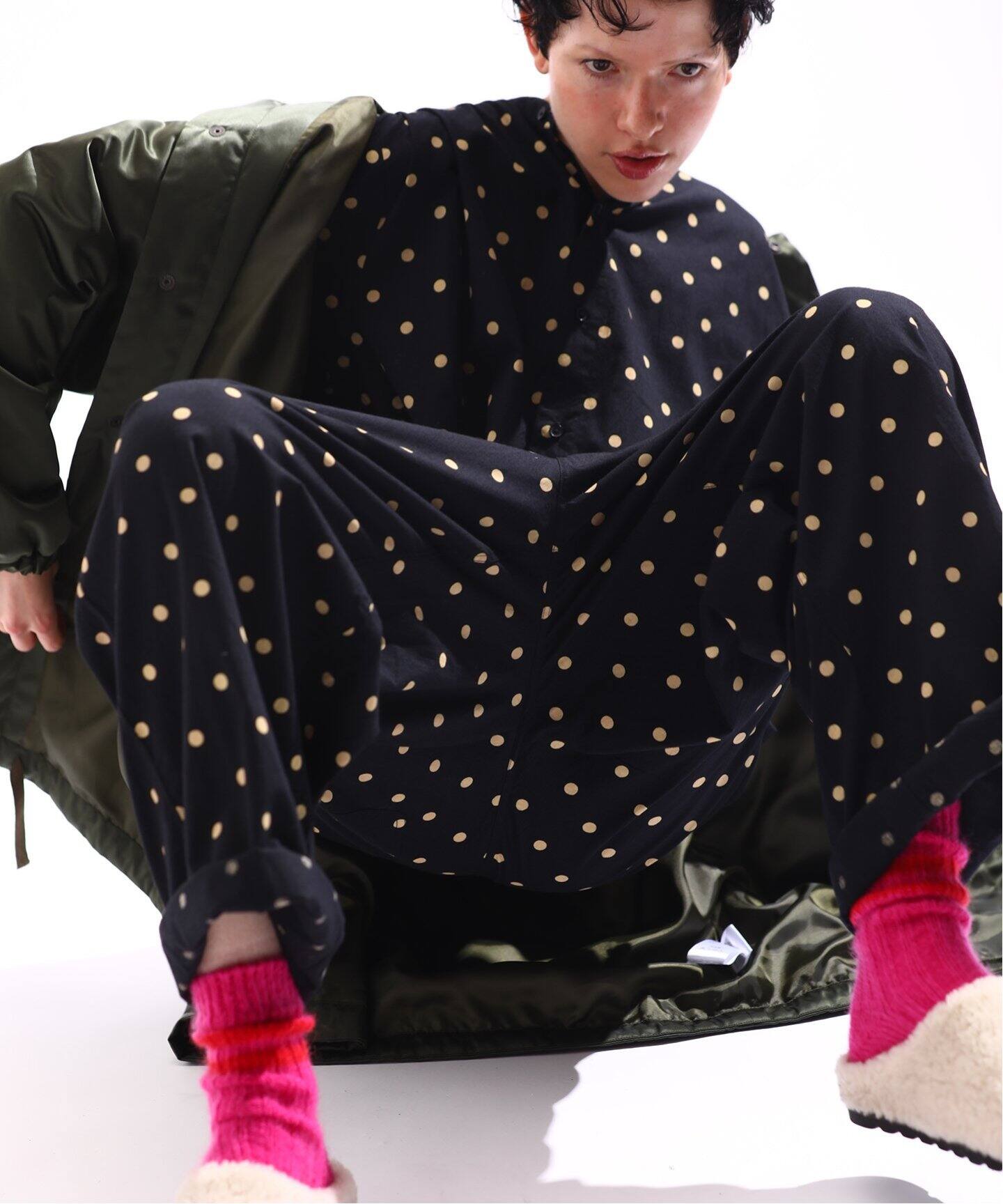 SOIL/ソイル】 POPLIN DOT OVERALLS（つなぎ／オールインワン  