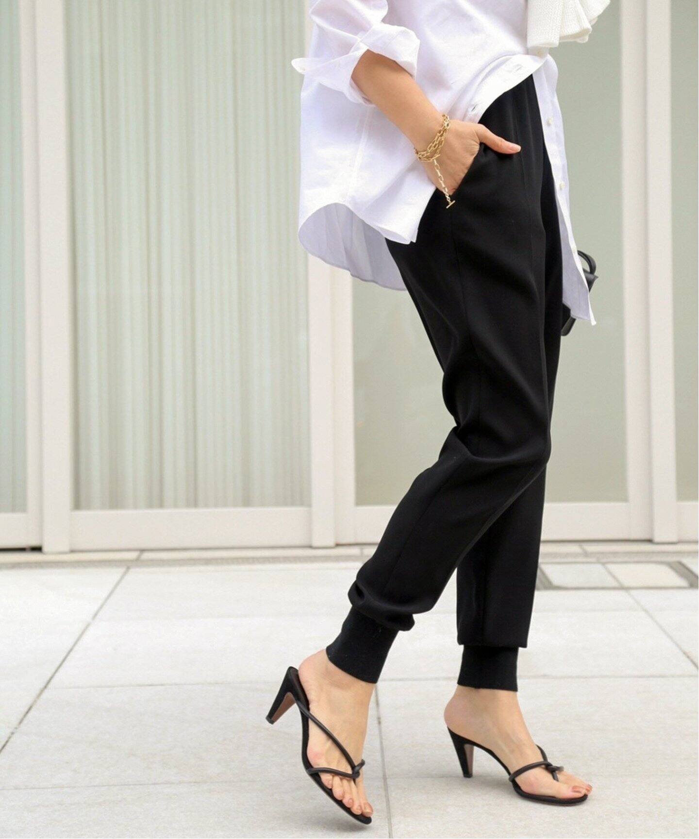 Deuxieme Classe EDEN リブパンツ ブラック36 