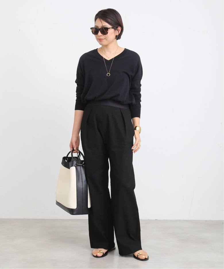 stretch twill タックパンツ（スラックス）｜Deuxieme Classe  