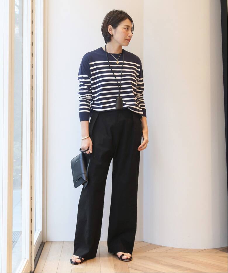 ドゥーズィエムクラス stretchtwillタックパンツ 36 