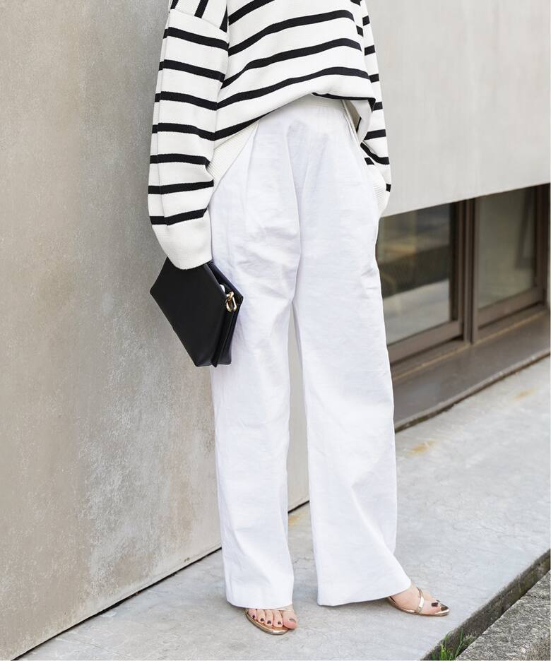 stretch twill タックパンツ（スラックス）｜Deuxieme Classe 