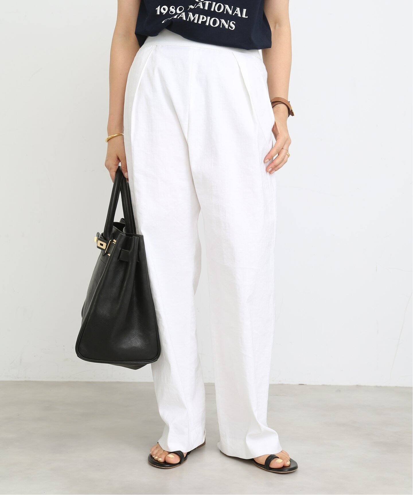 stretch twill タックパンツ（スラックス）｜Deuxieme Classe 