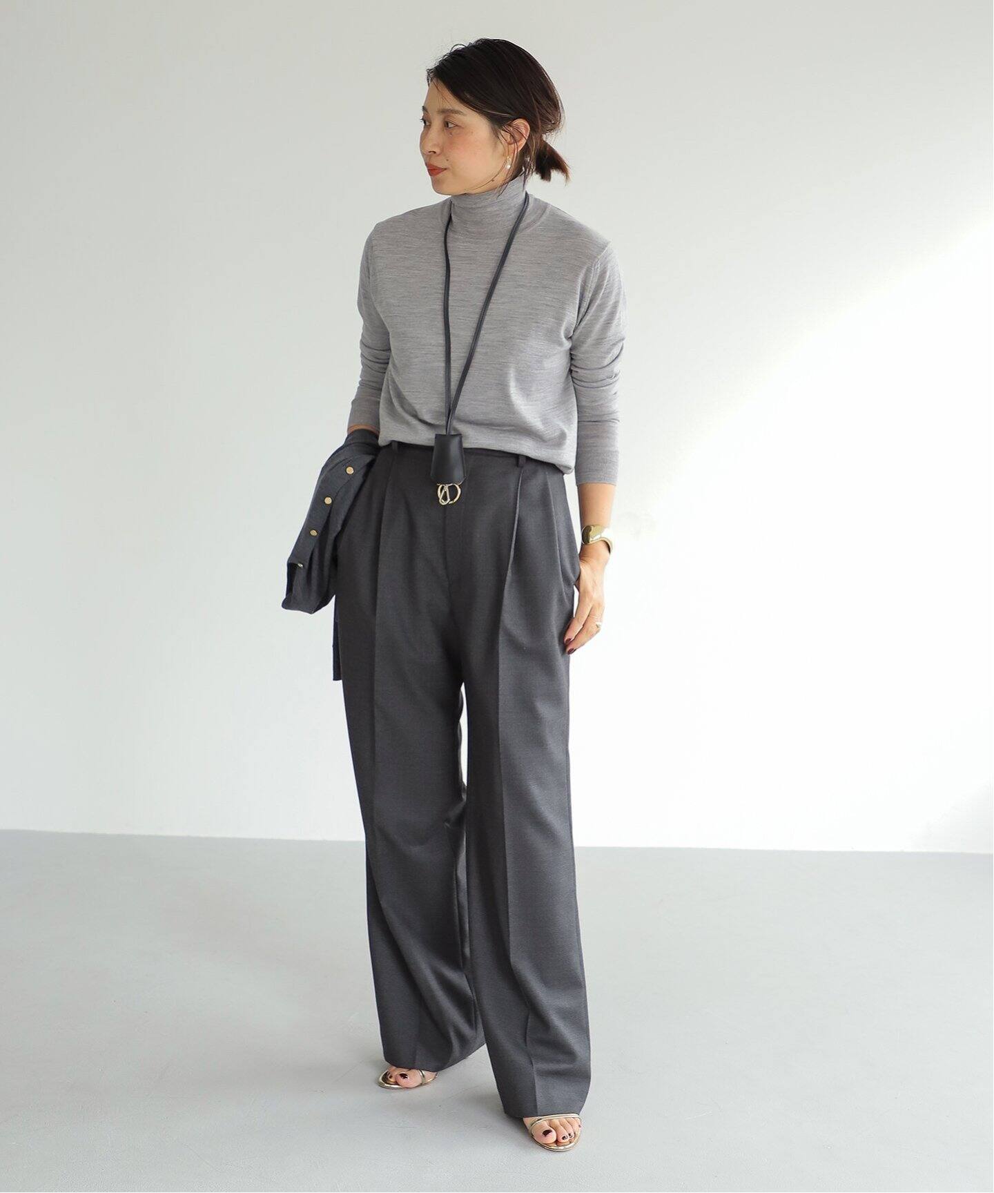 WOOL SERGE タックパンツ GRY（スラックス）｜Deuxieme Classe 