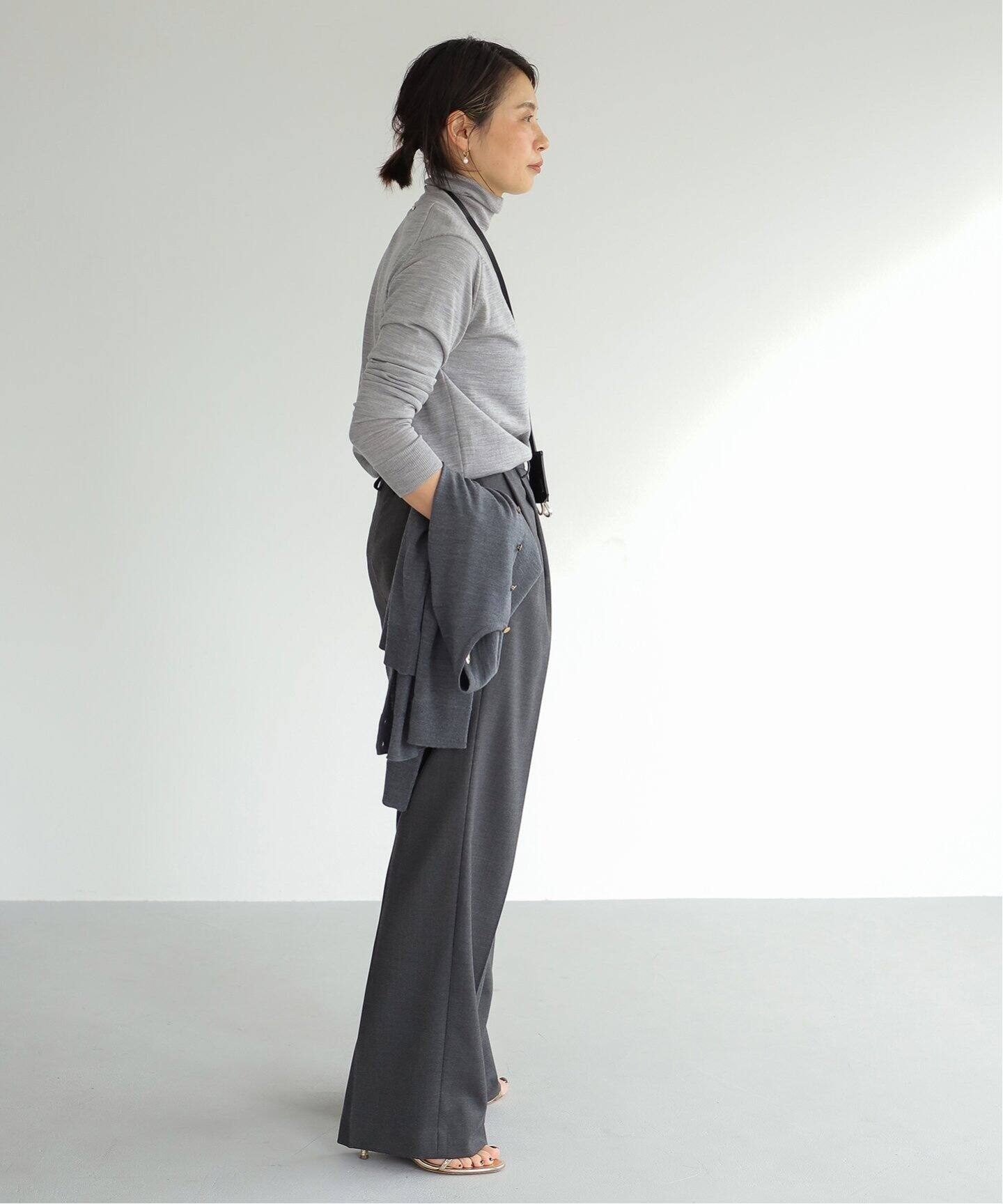 WOOL SERGE タックパンツ GRY（スラックス）｜Deuxieme Classe  