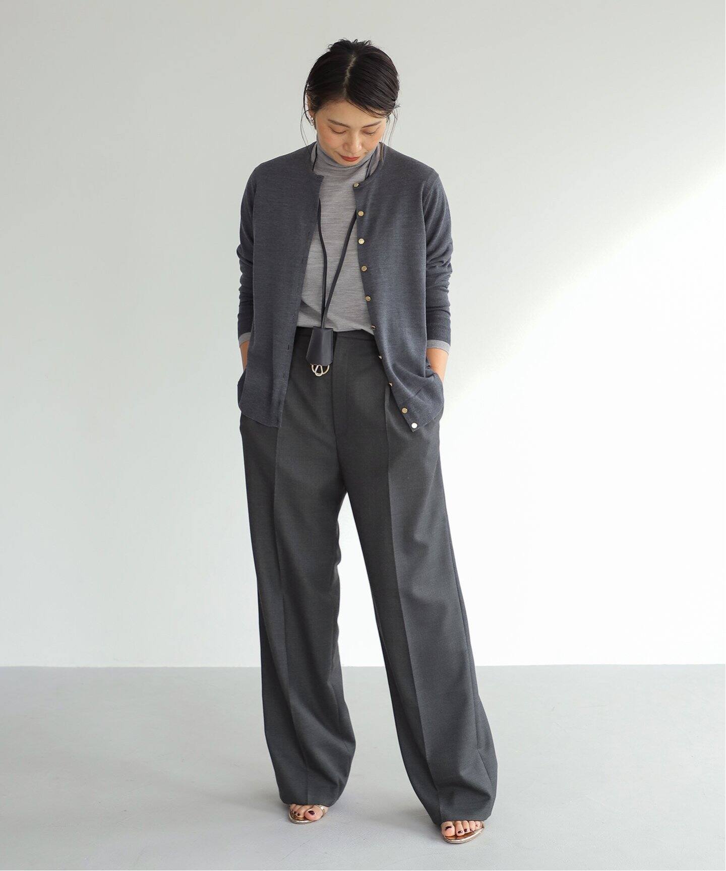 WOOL SERGE タックパンツ GRY（スラックス）｜Deuxieme Classe  