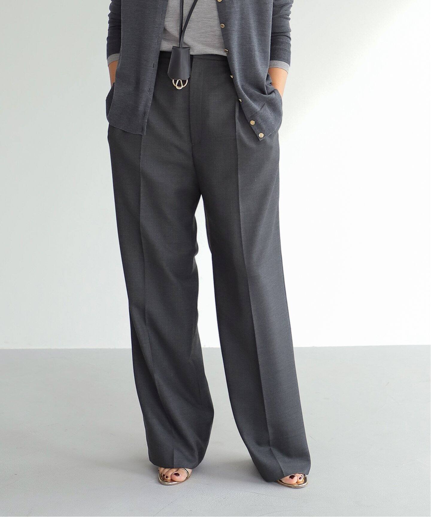 WOOL SERGE タックパンツ GRY（スラックス）｜Deuxieme Classe  