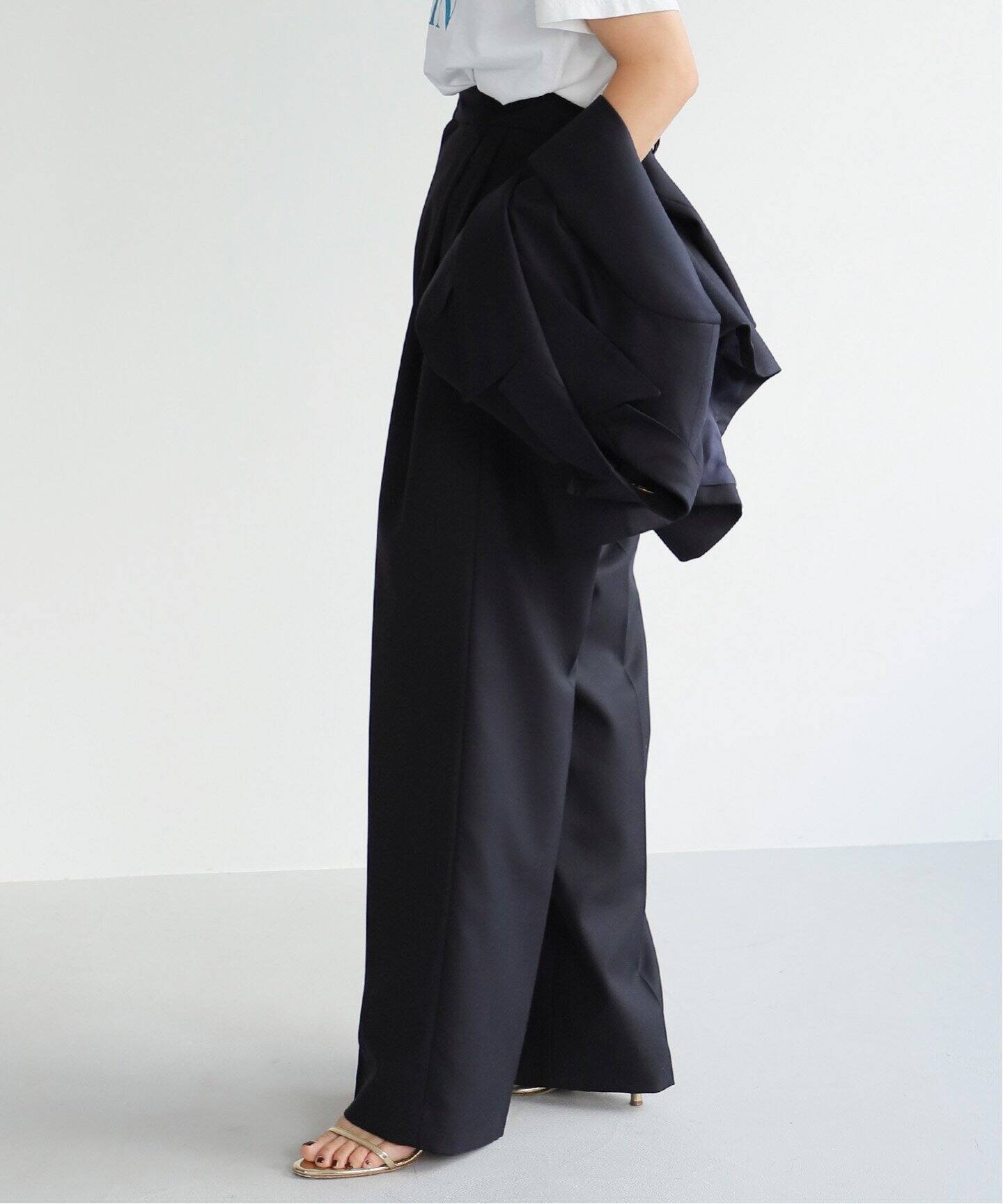 WOOL SERGE タック パンツ NVY（スラックス）｜Deuxieme Classe  