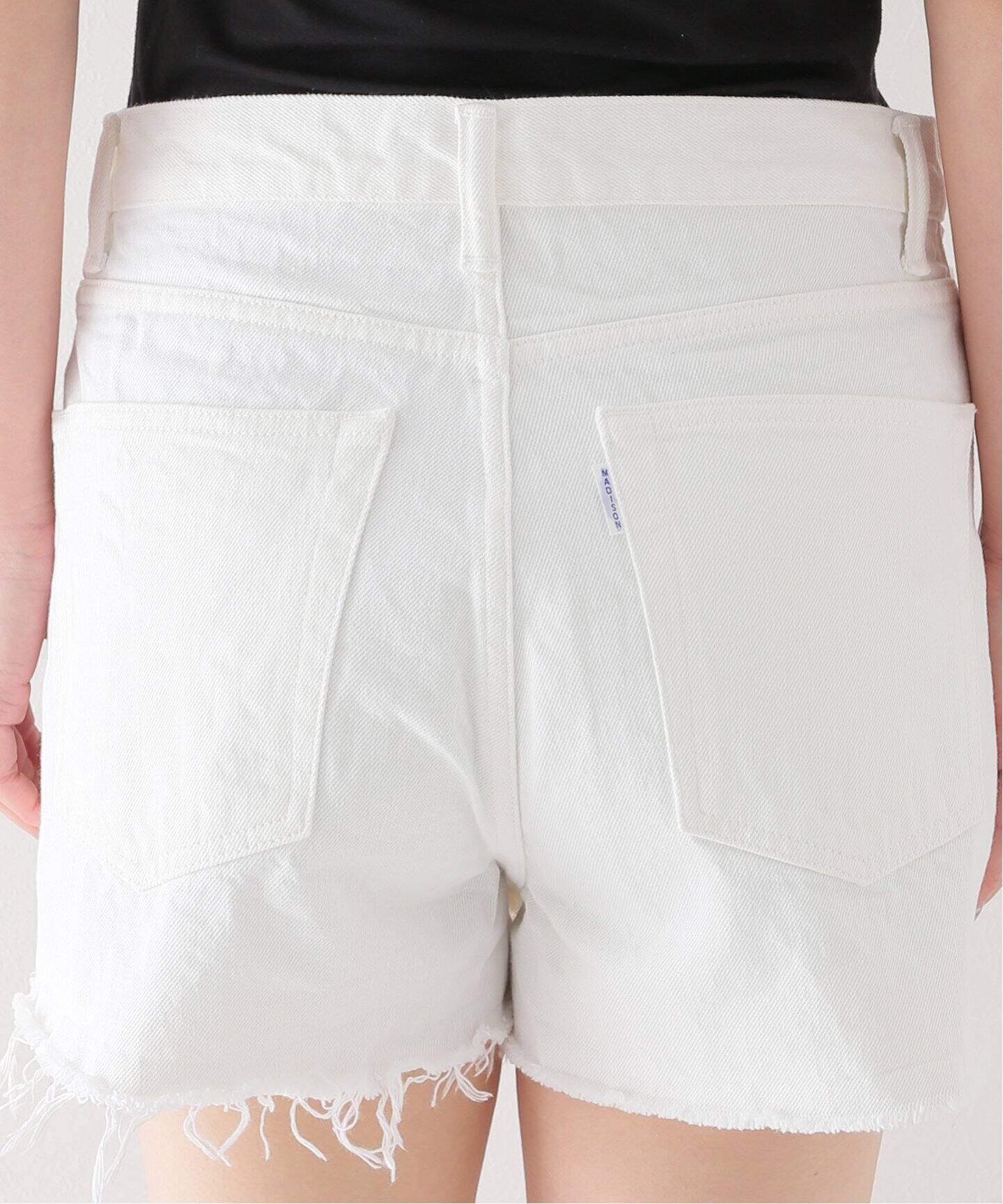 MADISONBLUE/マディソンブルー】CUTOFF SHORT WHITE デニム（ショート 