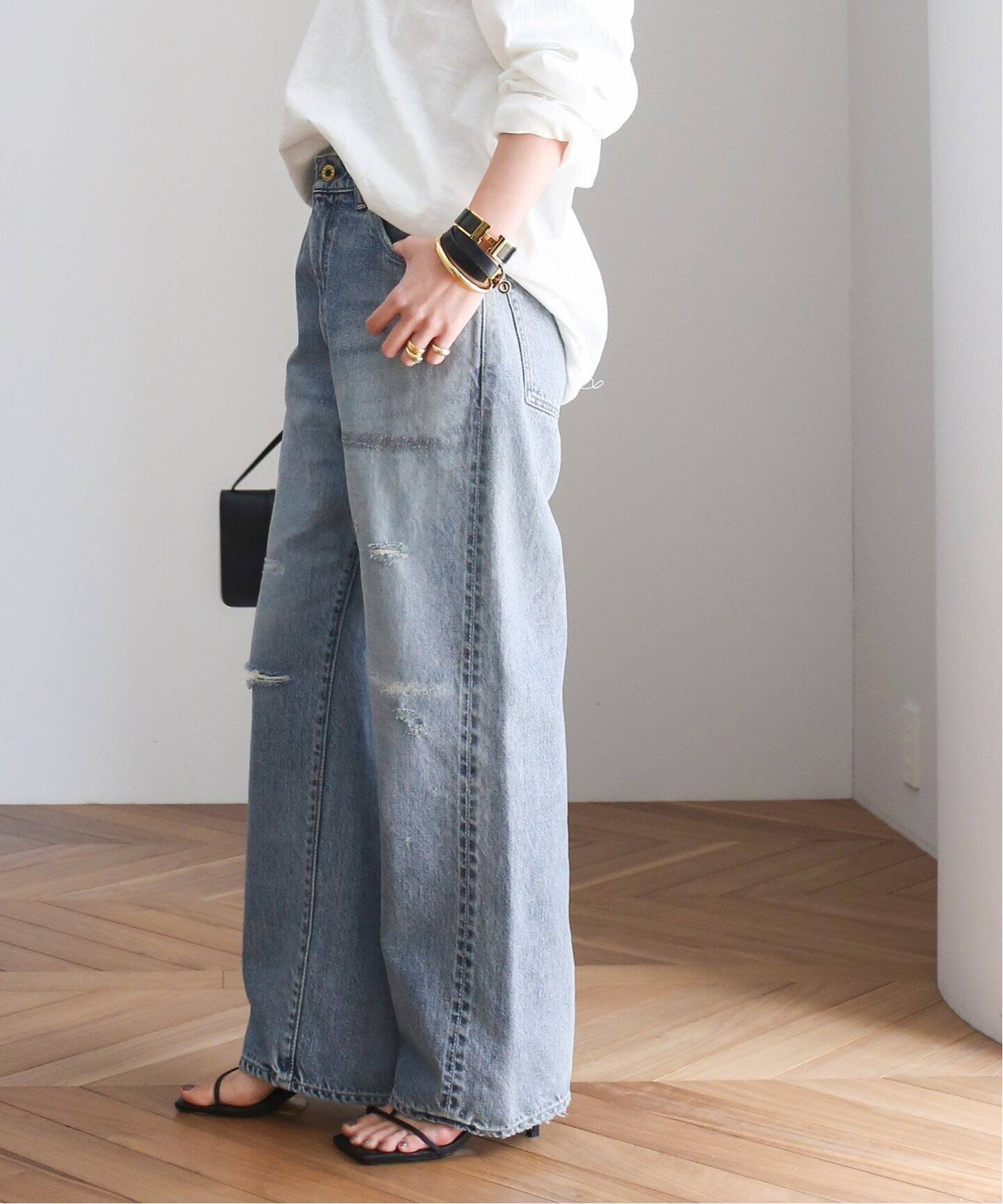 ATTICK BY JOHNBULL/アティック バイ ジョンブル】ワイドデニム  