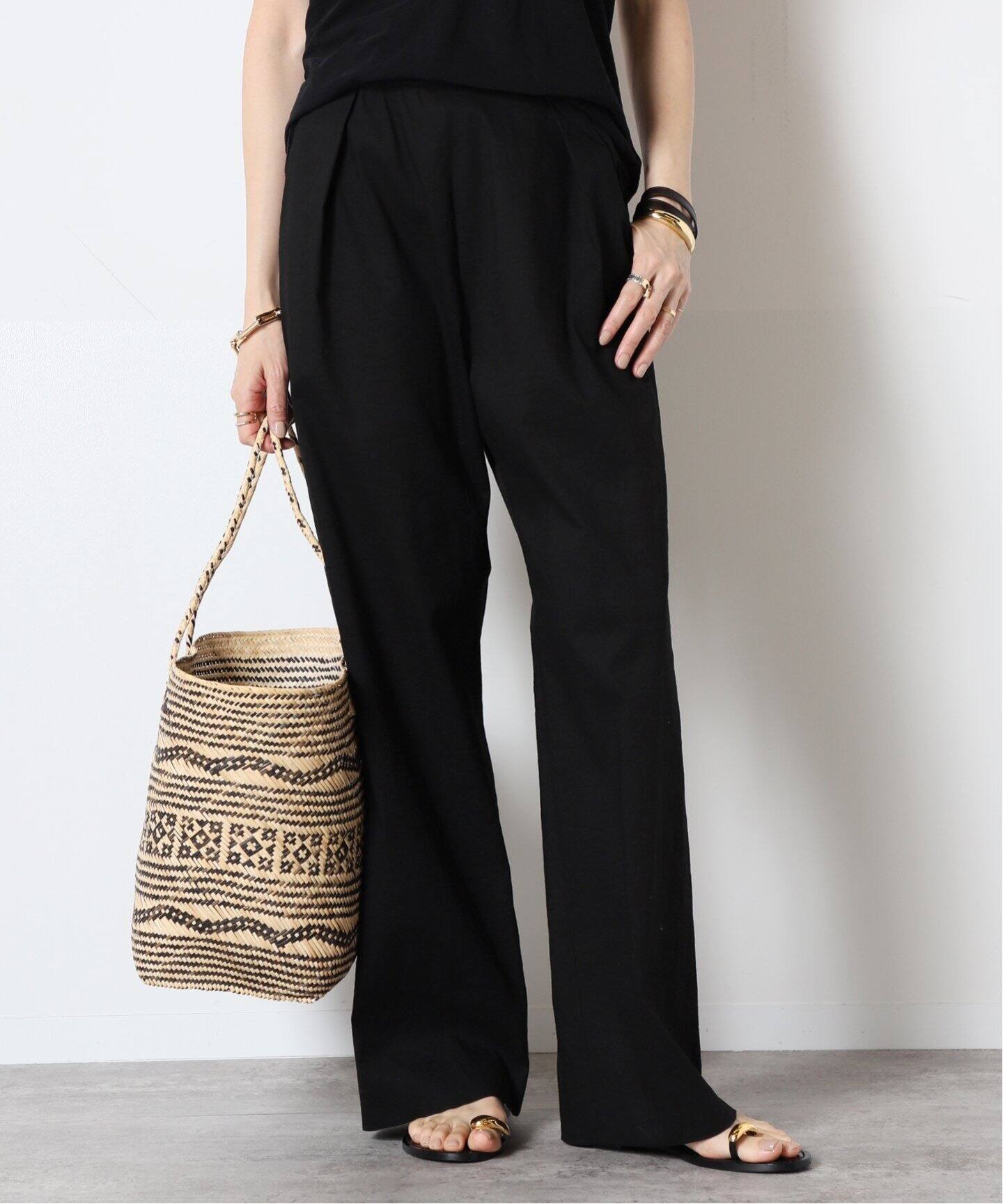 stretch twill タックパンツ（その他パンツ）｜MUSE de Deuxieme  