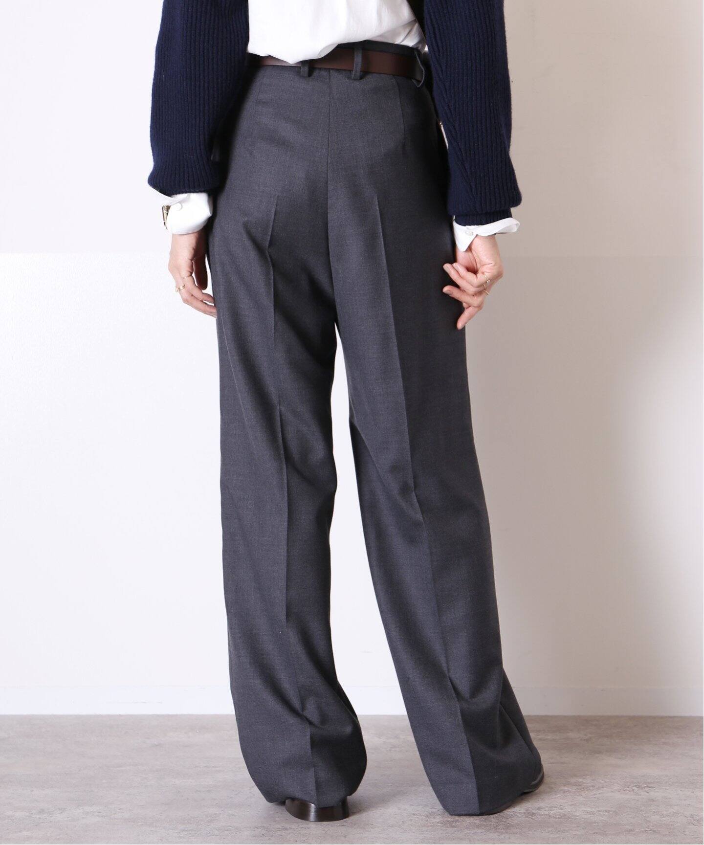 WOOL SERGE タックパンツ（GRAY）（その他パンツ）｜MUSE de Deuxieme 