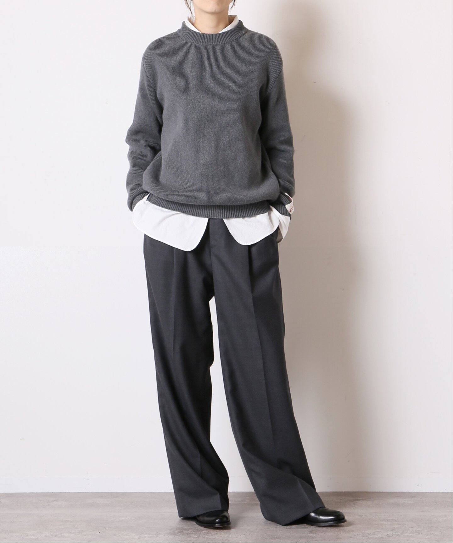 WOOL SERGE タックパンツ（GRAY）（その他パンツ）｜MUSE de Deuxieme 