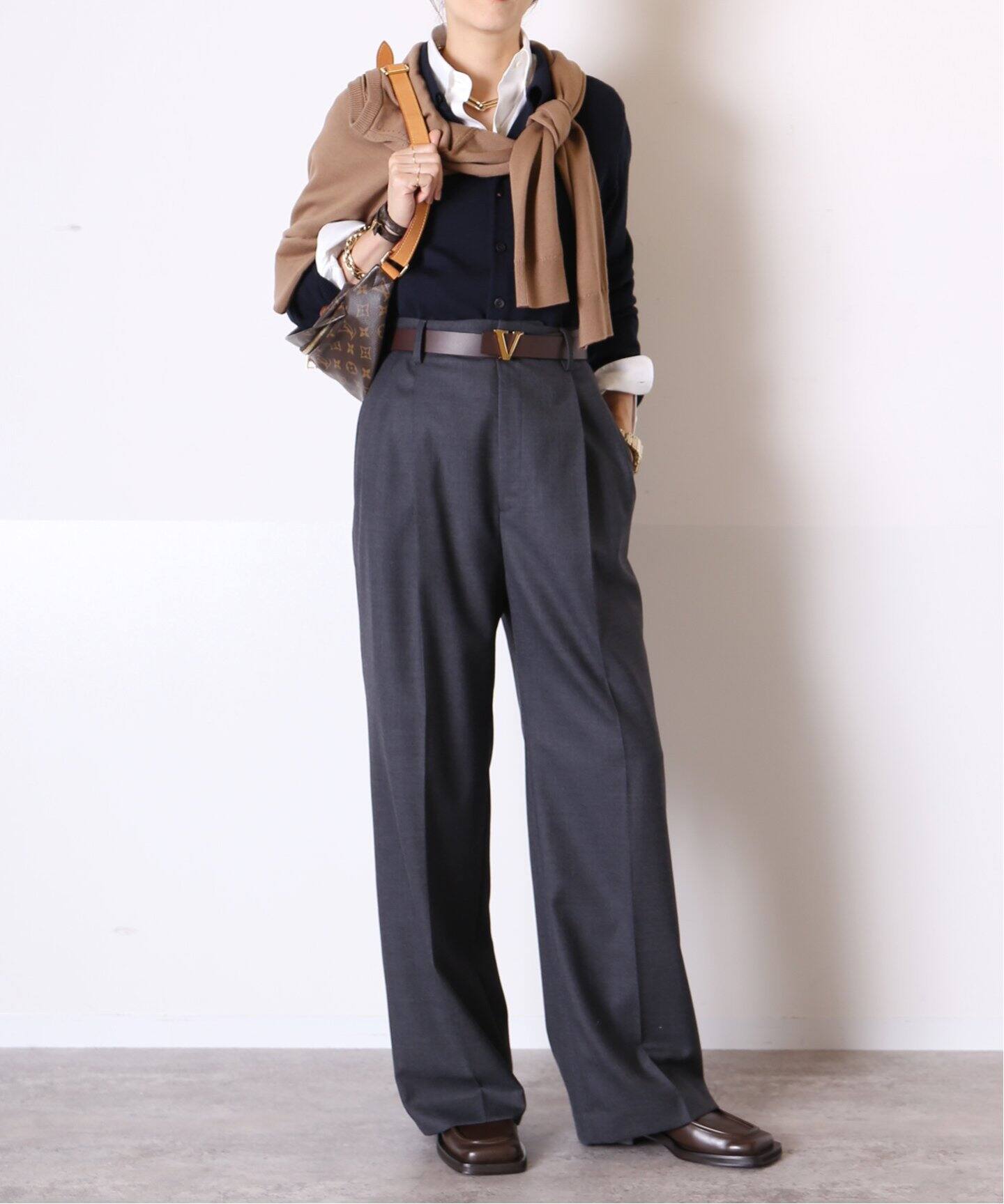 WOOL SERGE タックパンツ（GRAY）（その他パンツ）｜MUSE de Deuxieme  