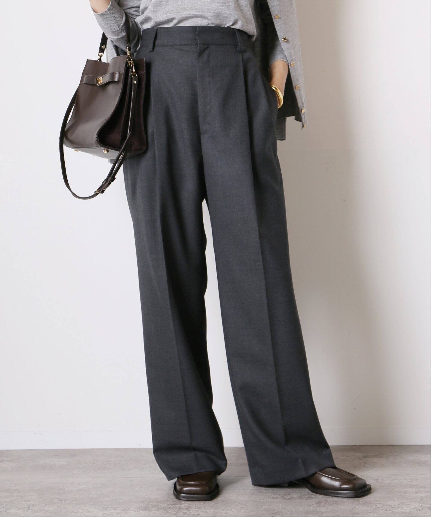 WOOL SERGE タックパンツ（GRAY）（その他パンツ）｜MUSE de Deuxieme  