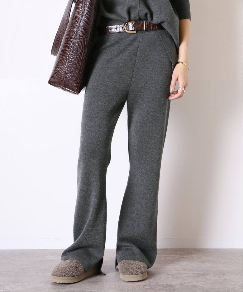 ドゥーズィエムクラス スタンニング ニットパンツ キャメル あけよ 