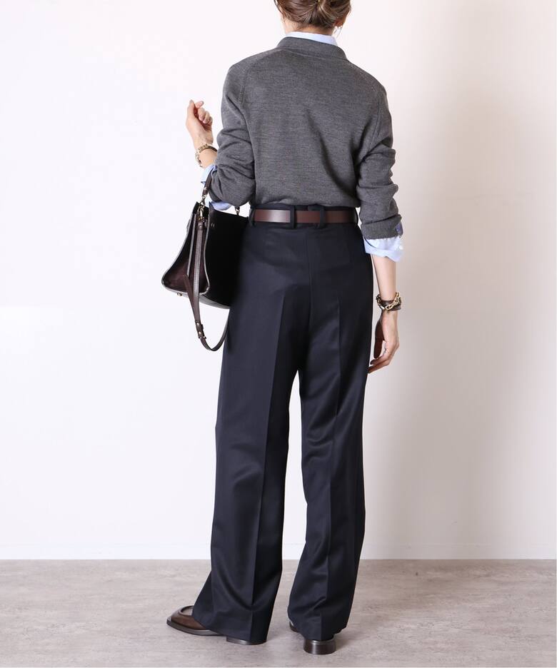 WOOL SERGE タックパンツ（NAVY）（その他パンツ）｜MUSE de Deuxieme 