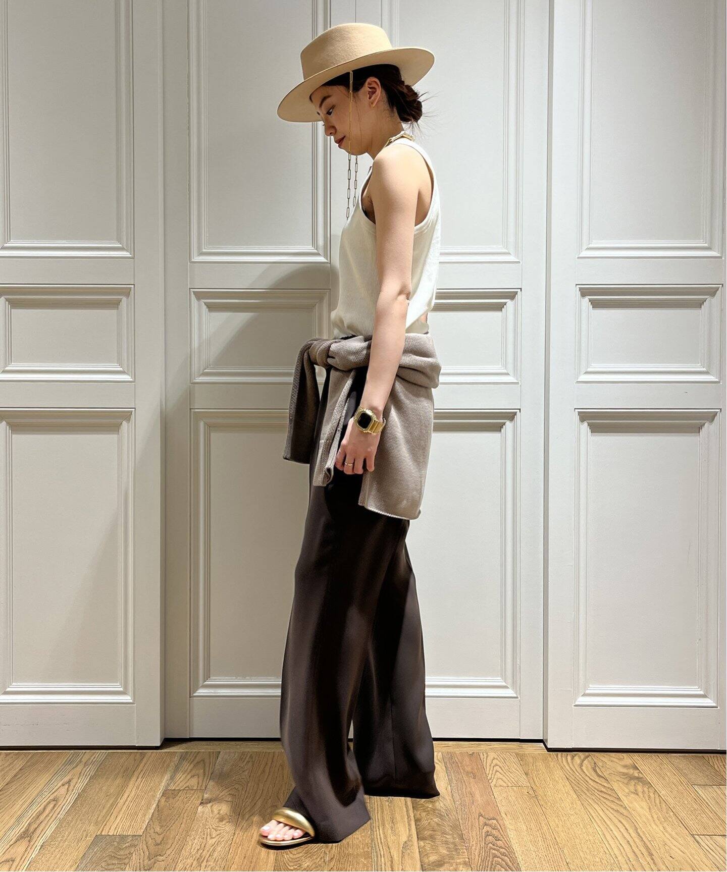 ドゥーズエムクラス ベージュ フレアパンツ レディース エブリデイ  