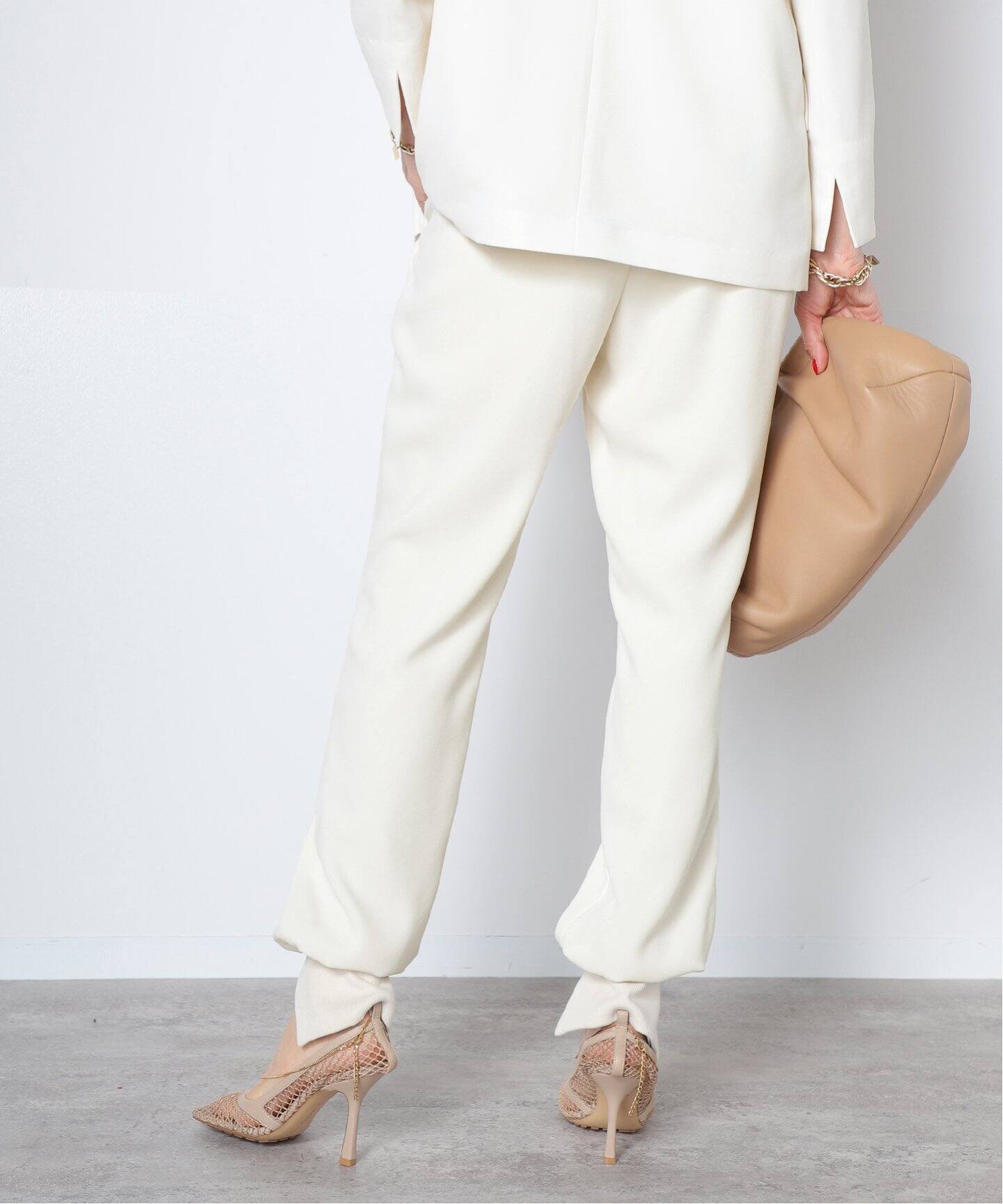 Col Pierrot (コルピエロ) ジョーゼットスソリブパンツ アイボリー  