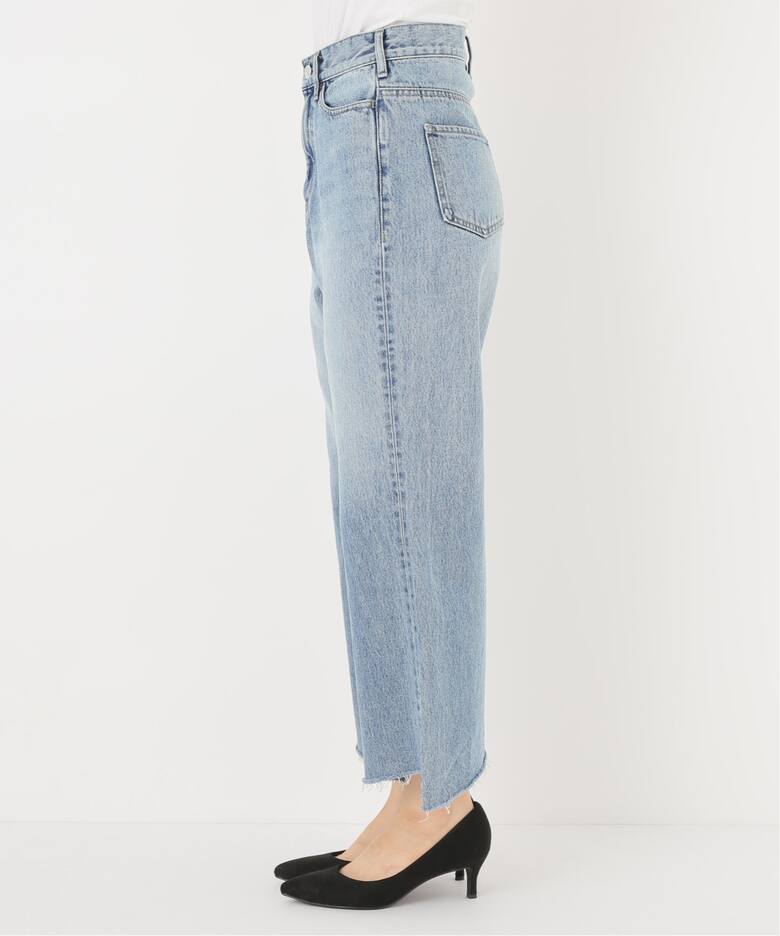 cropped wide denim（デニムパンツ・ジーンズ）｜L