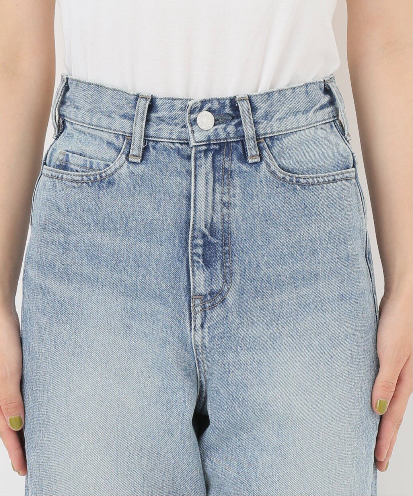 cropped wide denim（デニムパンツ・ジーンズ）｜L