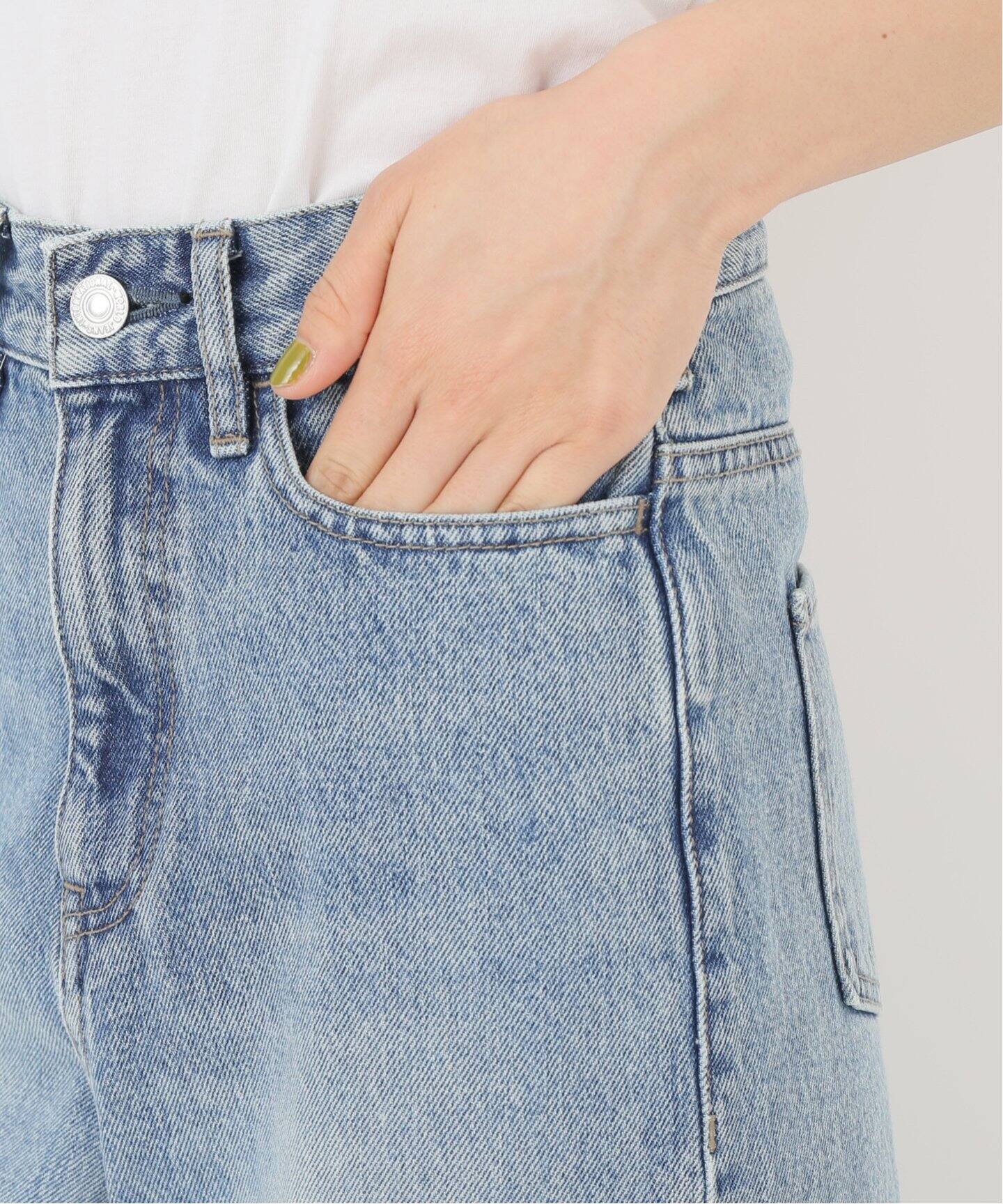 cropped wide denim（デニムパンツ・ジーンズ）｜L