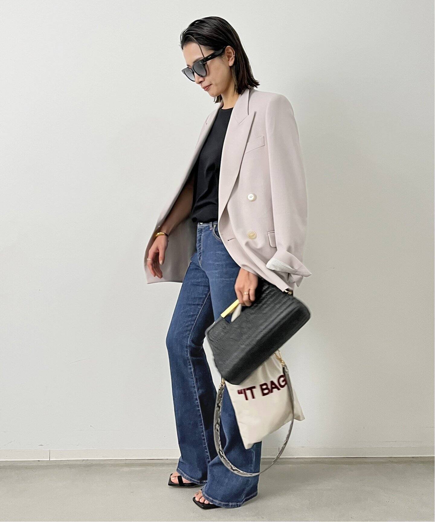 Indigo Stretch Flare Denim（デニムパンツ・ジーンズ）｜L 