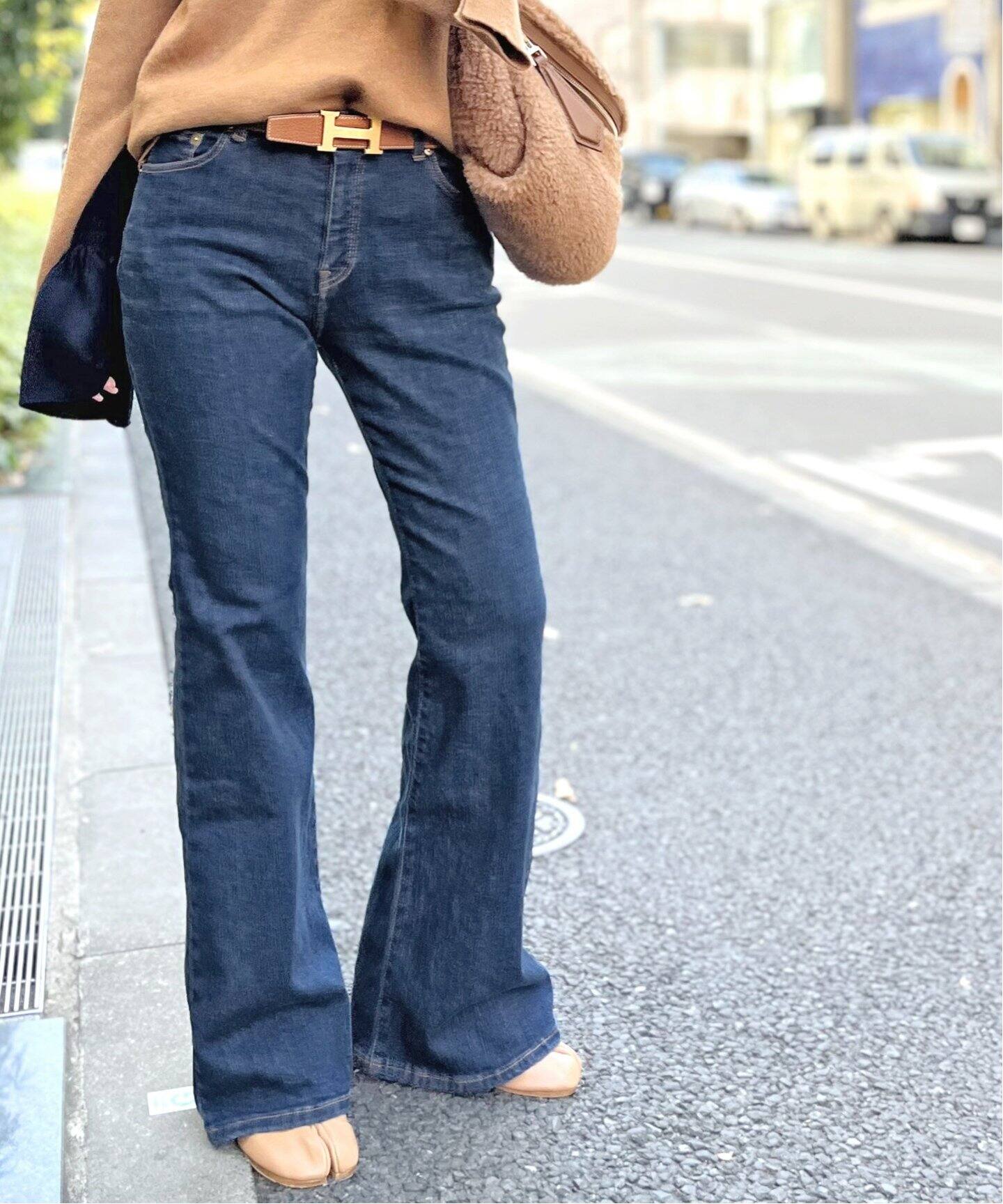 Indigo Stretch Flare Denim（デニムパンツ・ジーンズ）｜L 