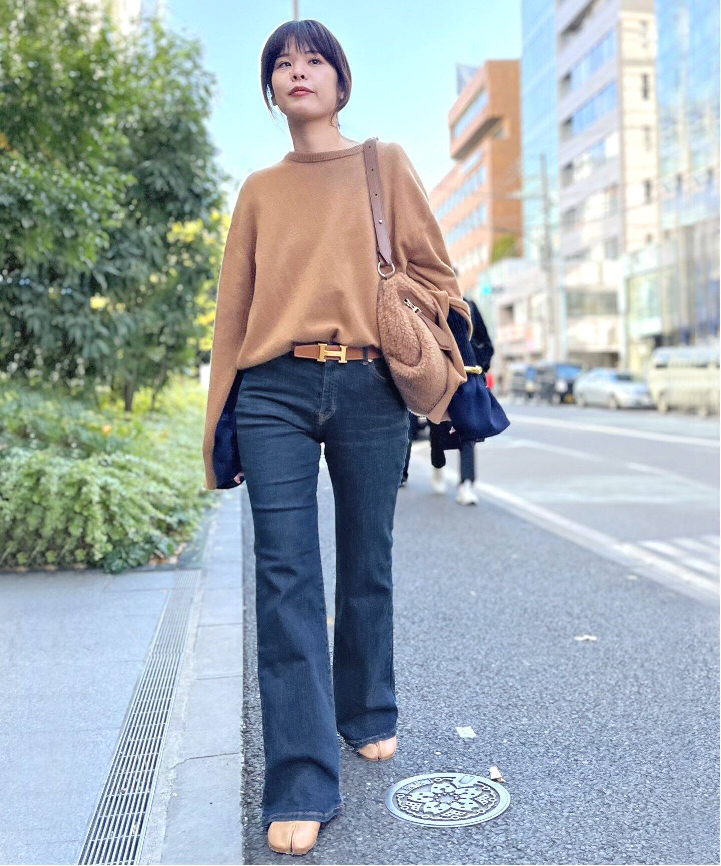 Indigo Stretch Flare Denim（デニムパンツ・ジーンズ）｜L 